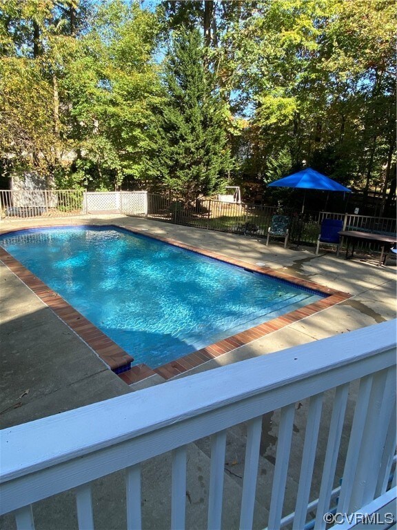 View of pool featuring a patio area