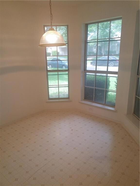 Dining area with bay window view
