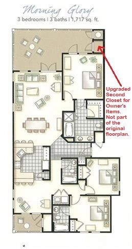 Spacious 3 bedroom / 3 bath condo with great floor