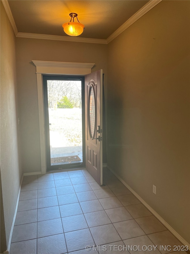 View from living room to front door entryway