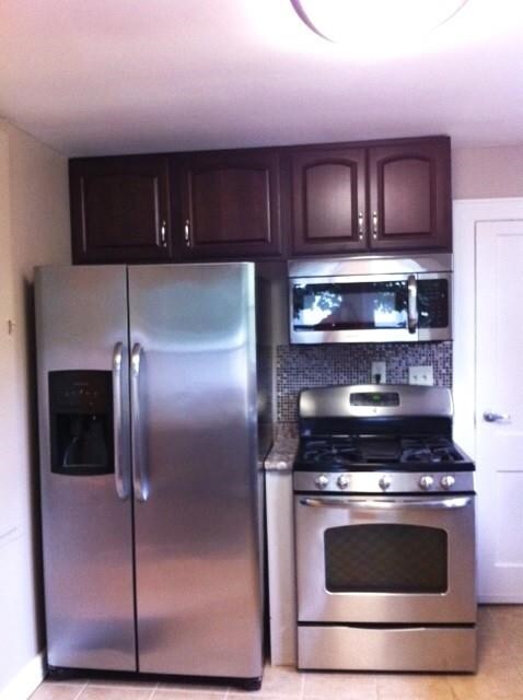Nice stainless steel appliances.
