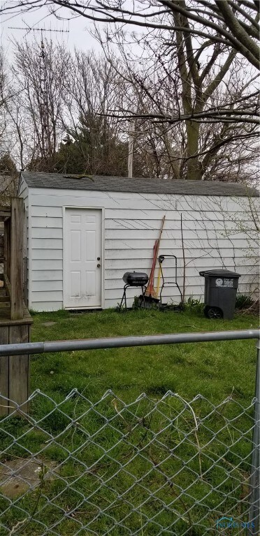 Garage and fenced yard