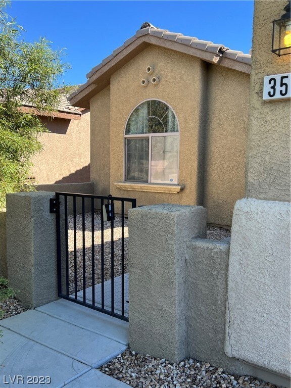 Gated entry to front door