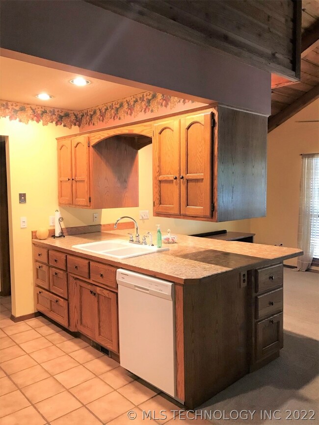 Kitchen open to den