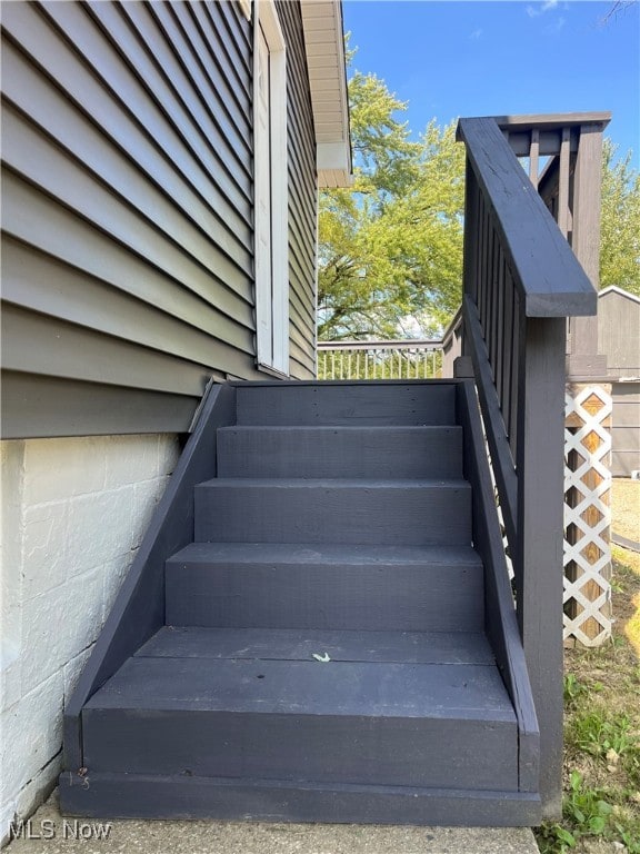 View of staircase to deck