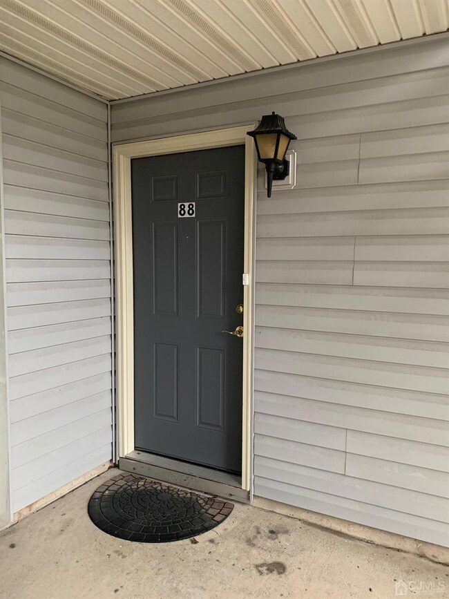 Front door protected from rain and snow
