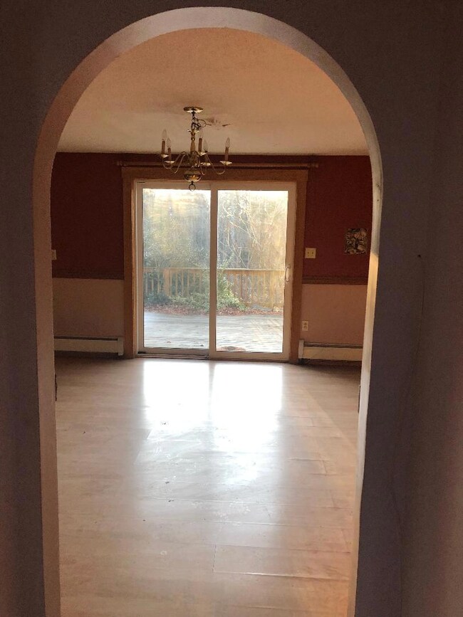 dining area leading to deck