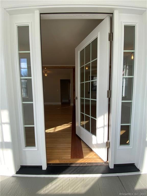 A welcoming entrance to the living room from the porch.
