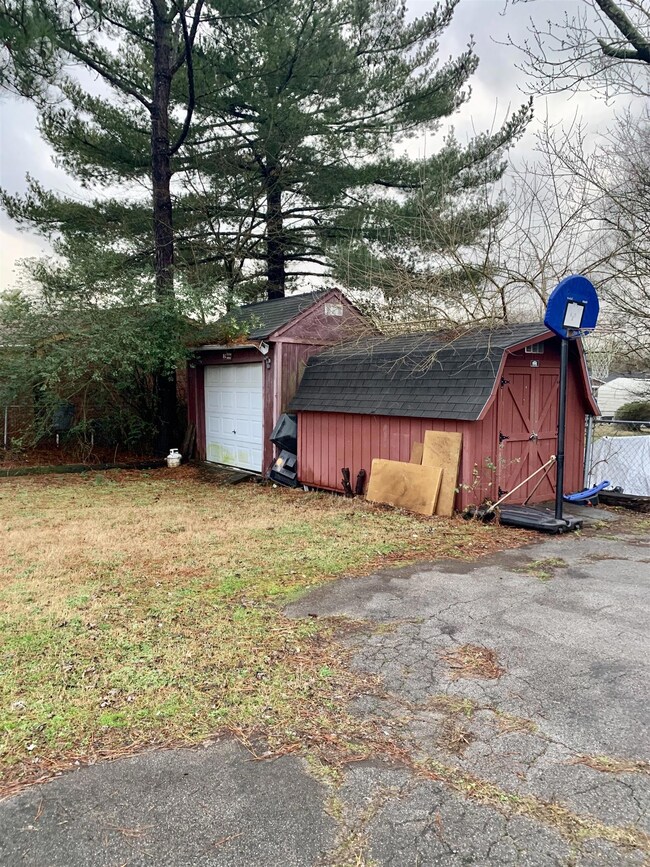 Work space with electrical and shed