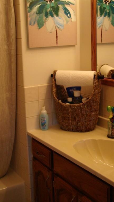 Bathroom with full tub