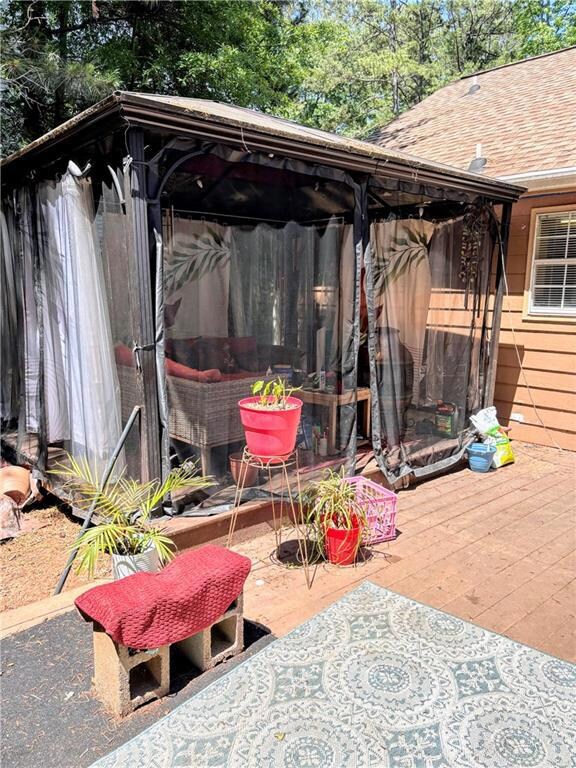 View of patio / terrace with a wooden deck