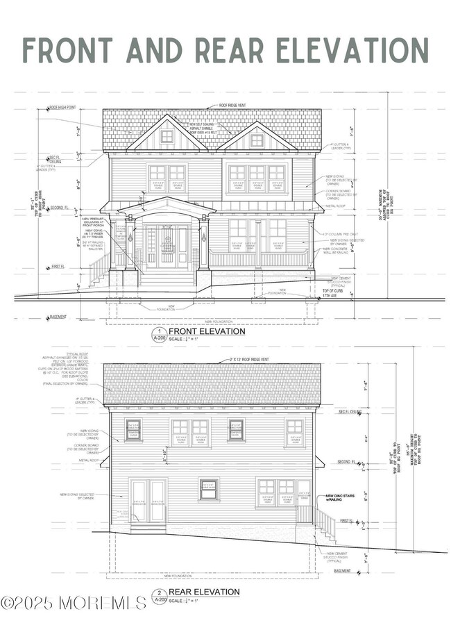 front and rear elevations