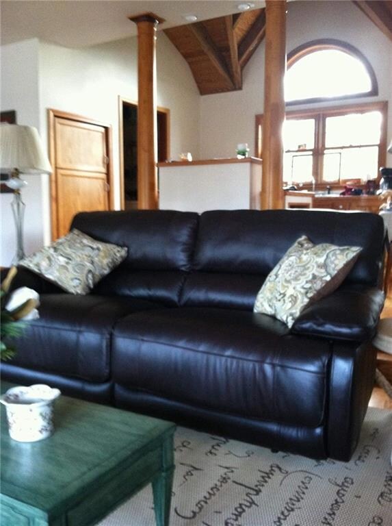 View into kitchen from living room