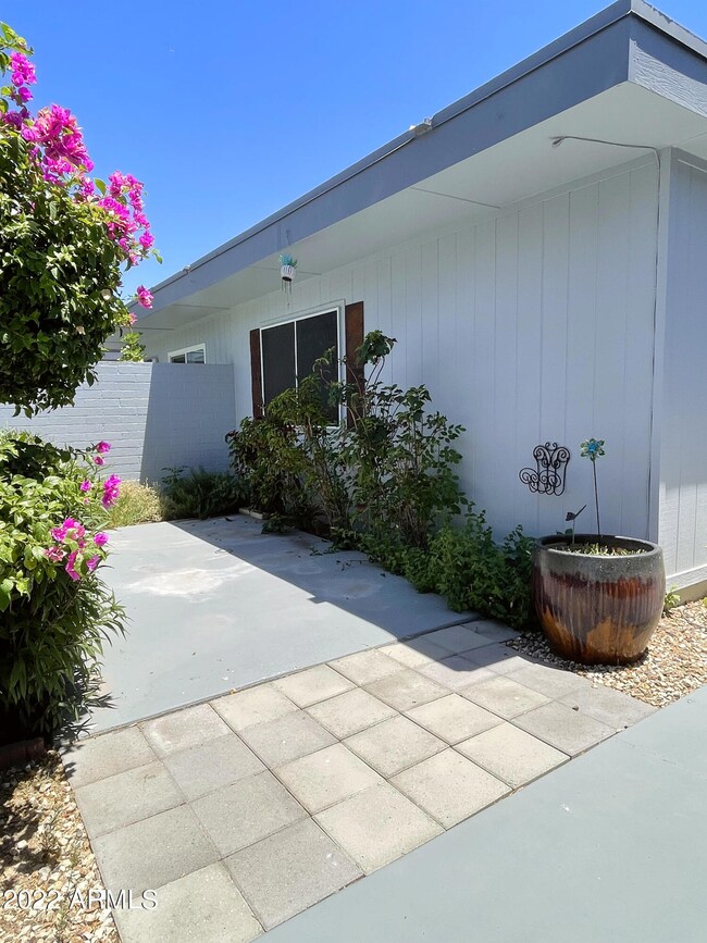 Small private patio out front.