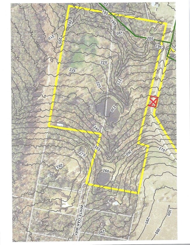 TOPO of property is on the left side of drawing Looking South of White Oak Way