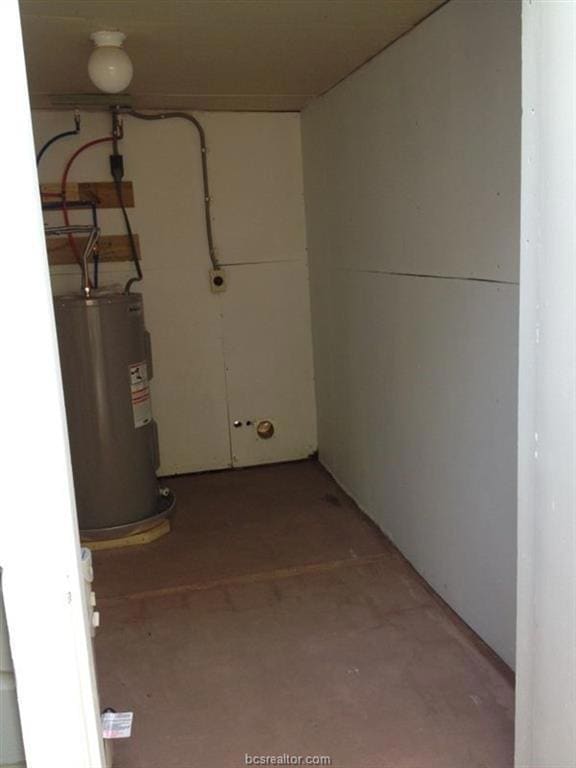 Basement with electric water heater