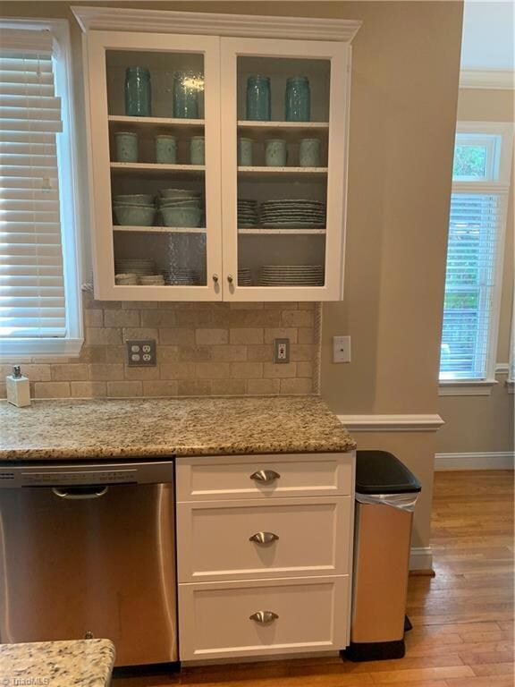 Beautiful open glass cabinets