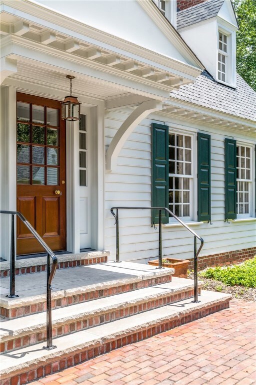 Newly added Portico and front entry