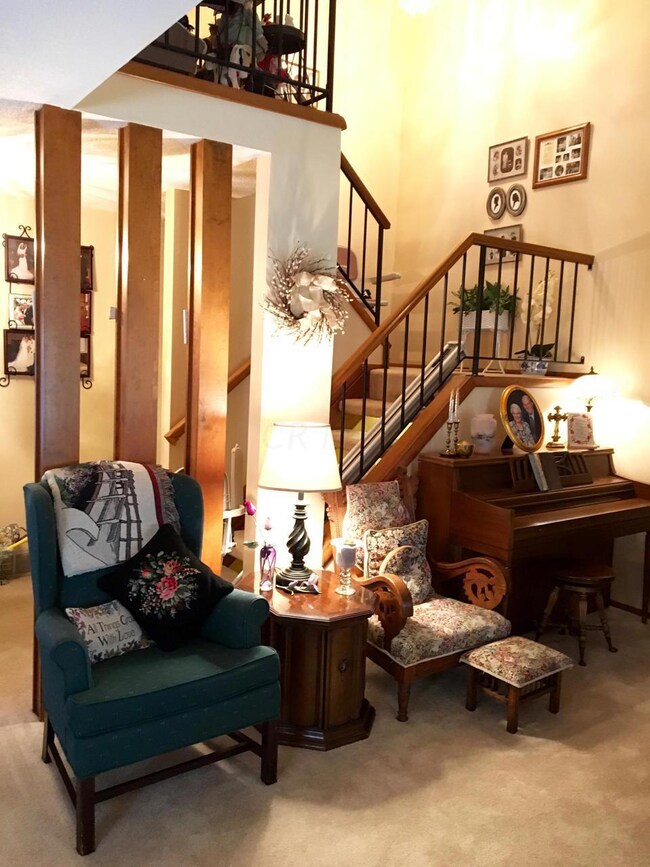 Open Staircase with Vaulted Ceiling