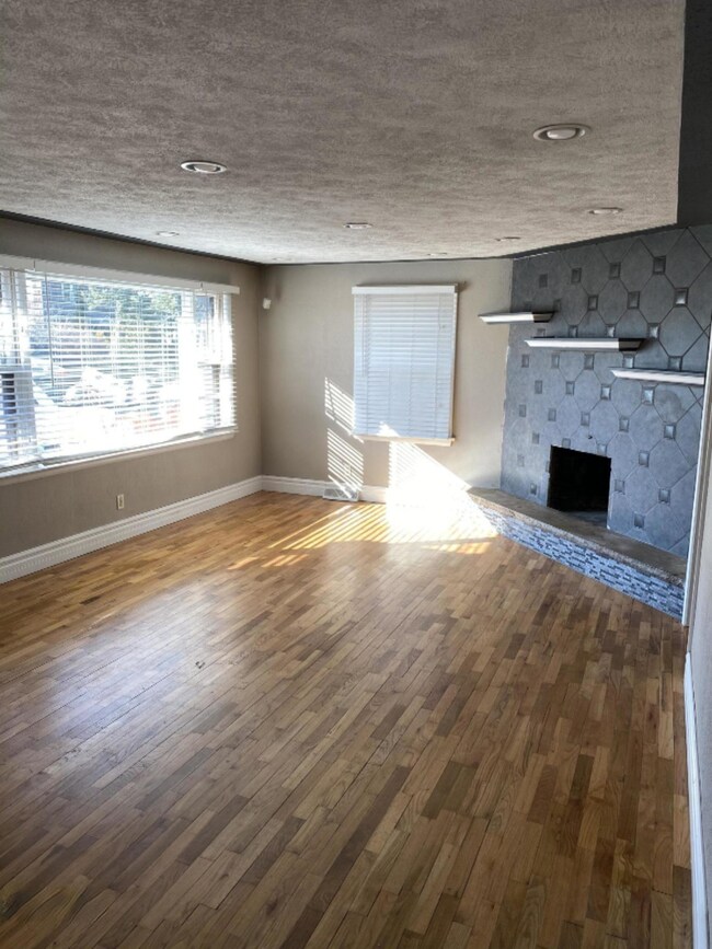 Living room with fireplace