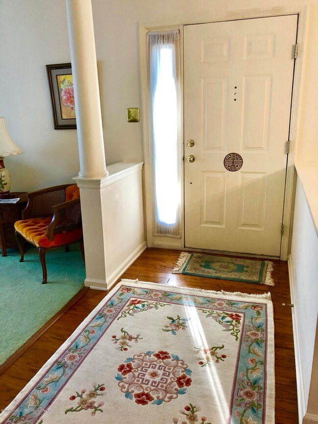 Private side entrance.