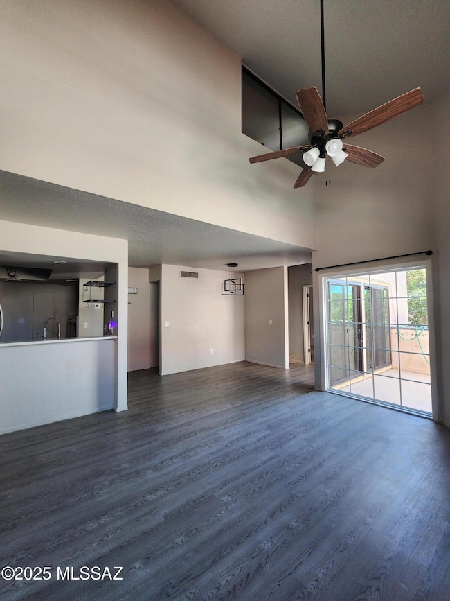 family room and dining area