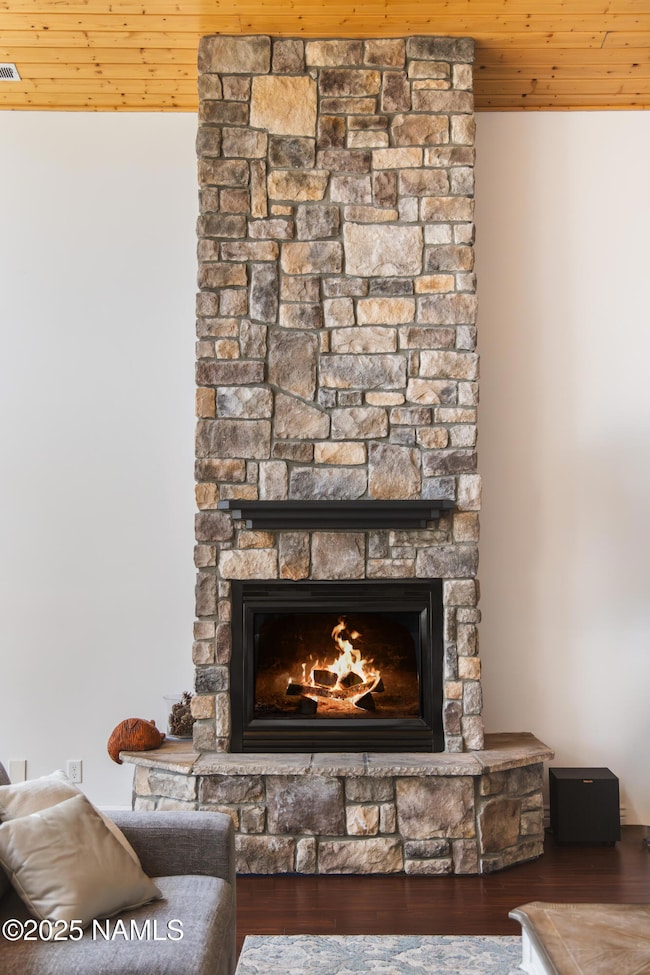 Gorgeous rock fireplace