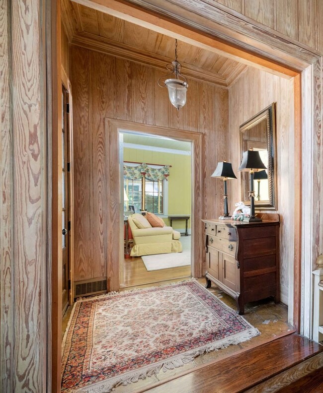 foyer with stone floors