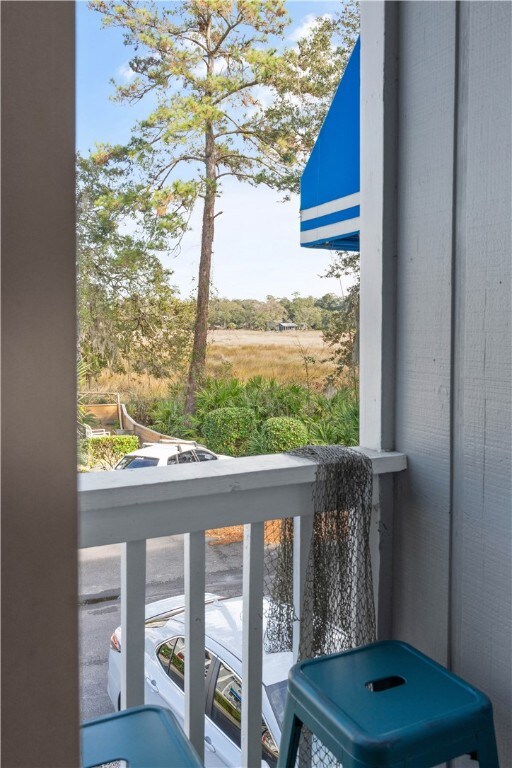 Partial marsh view from inside living room