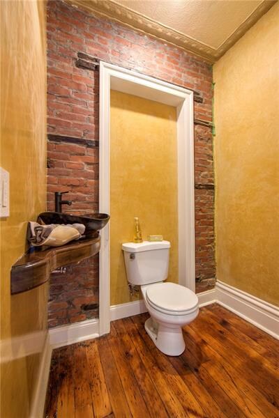 First floor half bath with Venetian plaster & cust