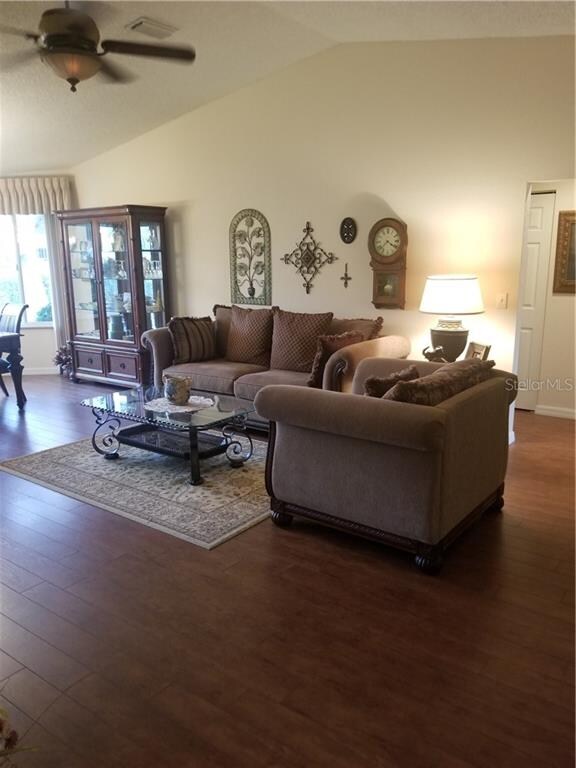 Living Room part of Great Room with laminate wood 