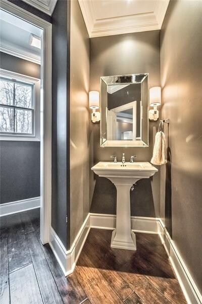 The elegant powder room.