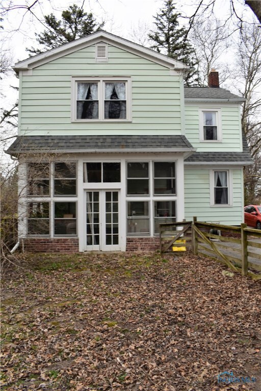 Enclosed porch.