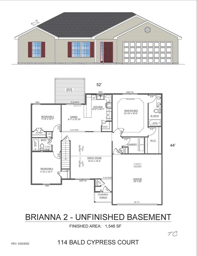 Sales drawing signed - GR 114 Bald Cypre