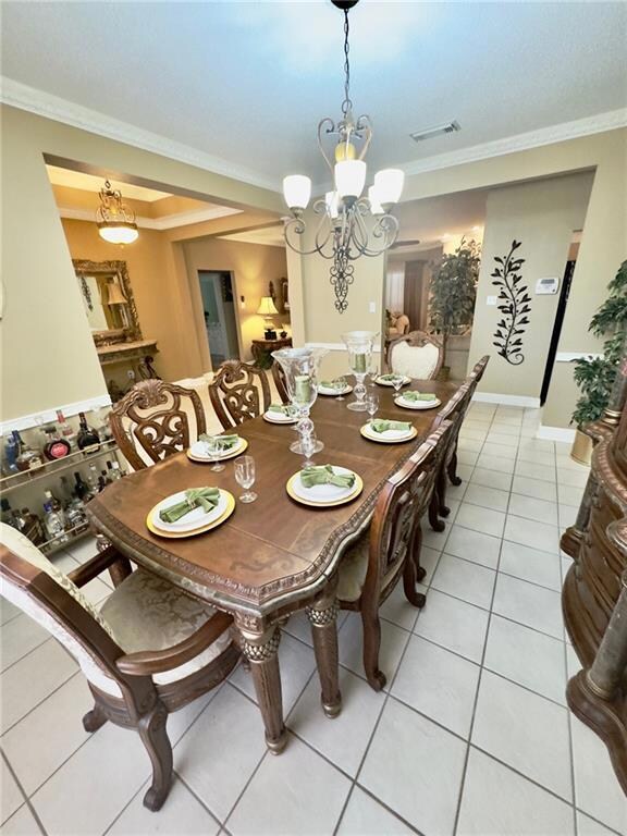 Formal dining has ample space