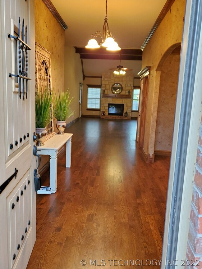 Beautiful new front door, newer hard wood flooring
