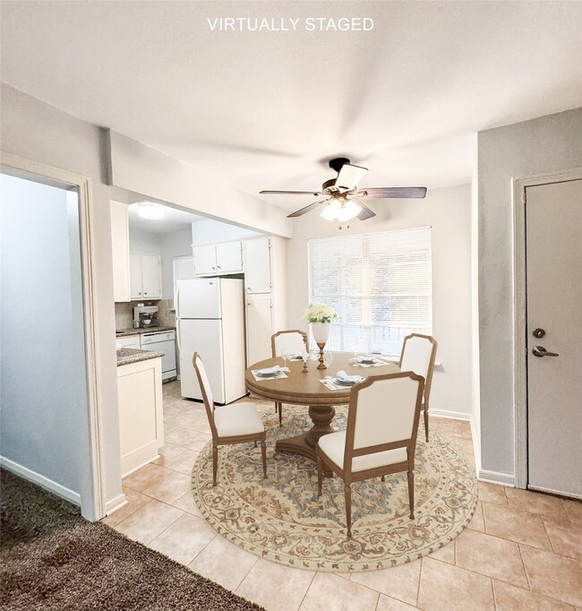 Walk inside to your eat in kitchen.