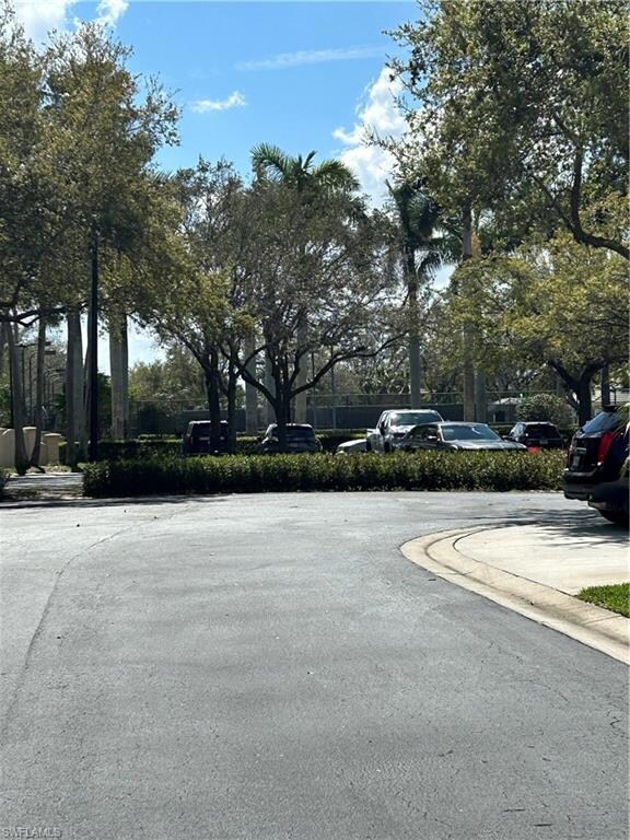 View of road with sidewalks and curbs