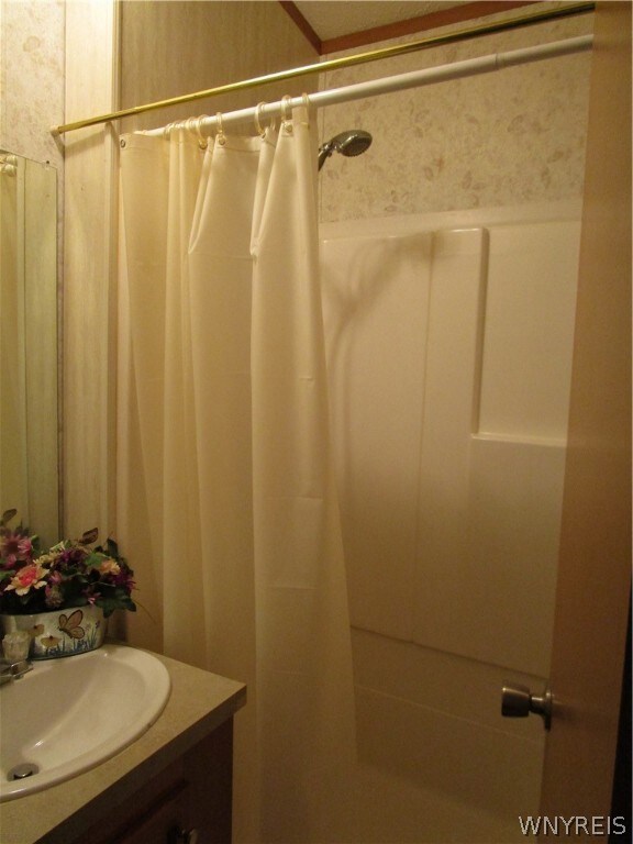 half bath, shower & sink