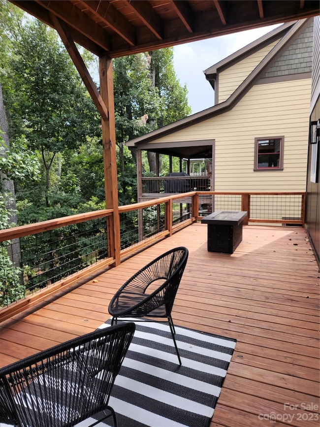main level deck. freshly stained