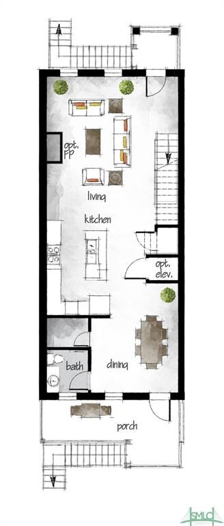 The Huntingdon - 2nd Floor Parlor Level.  The main