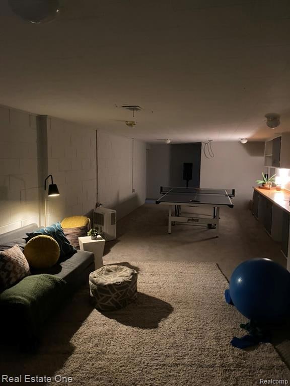 Partially finished basement