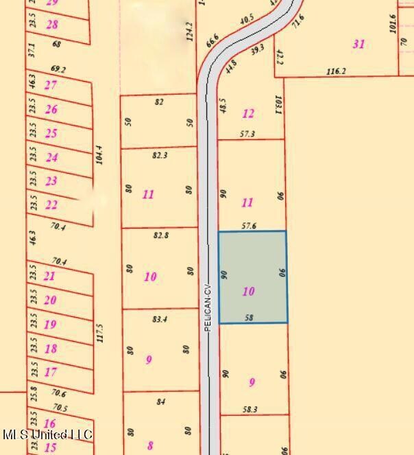 Pelican Cove Plat Map Lot 10.1