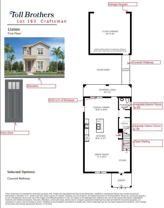 First floor layout with upgrades