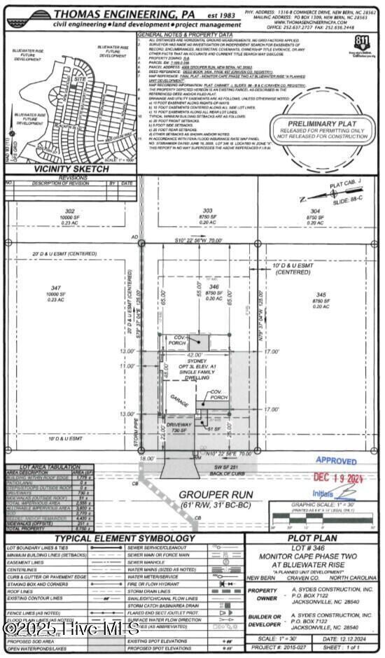 Preliminary Plot Plan Lot 346