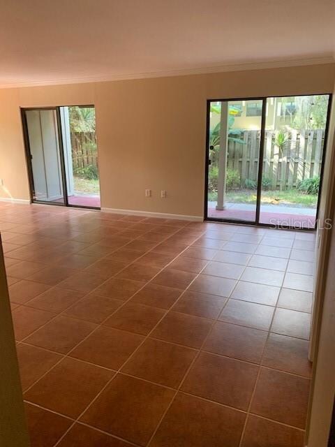 Living/Dining screened glass doors