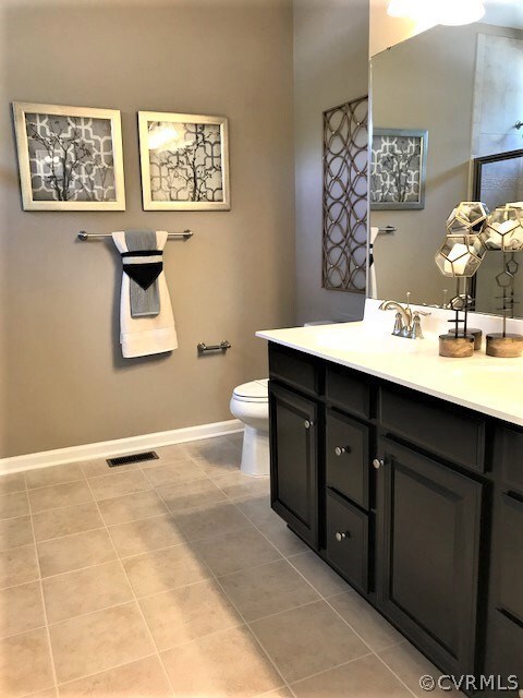 Master Bath with double vanity, custom cabinetry,