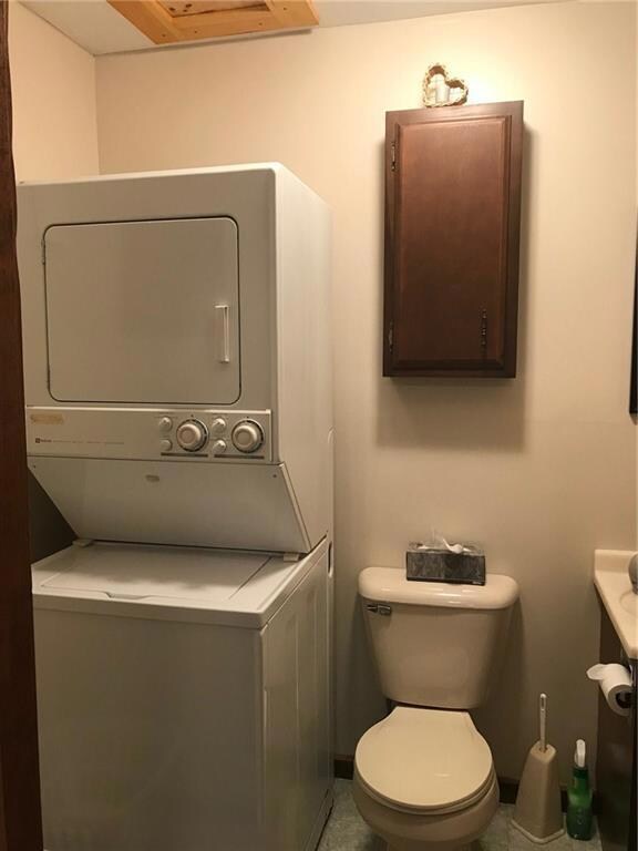 half bath on first floor with laundry