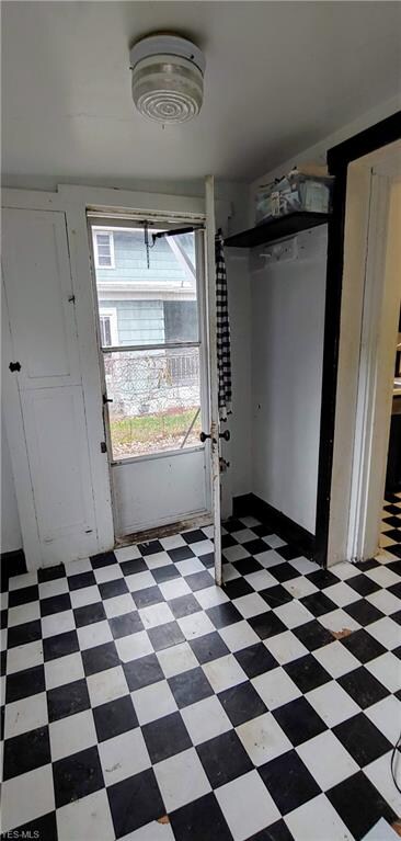 Mud room off kitchen. Door leads to driveway