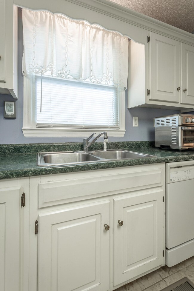 Overlooking a level back yard